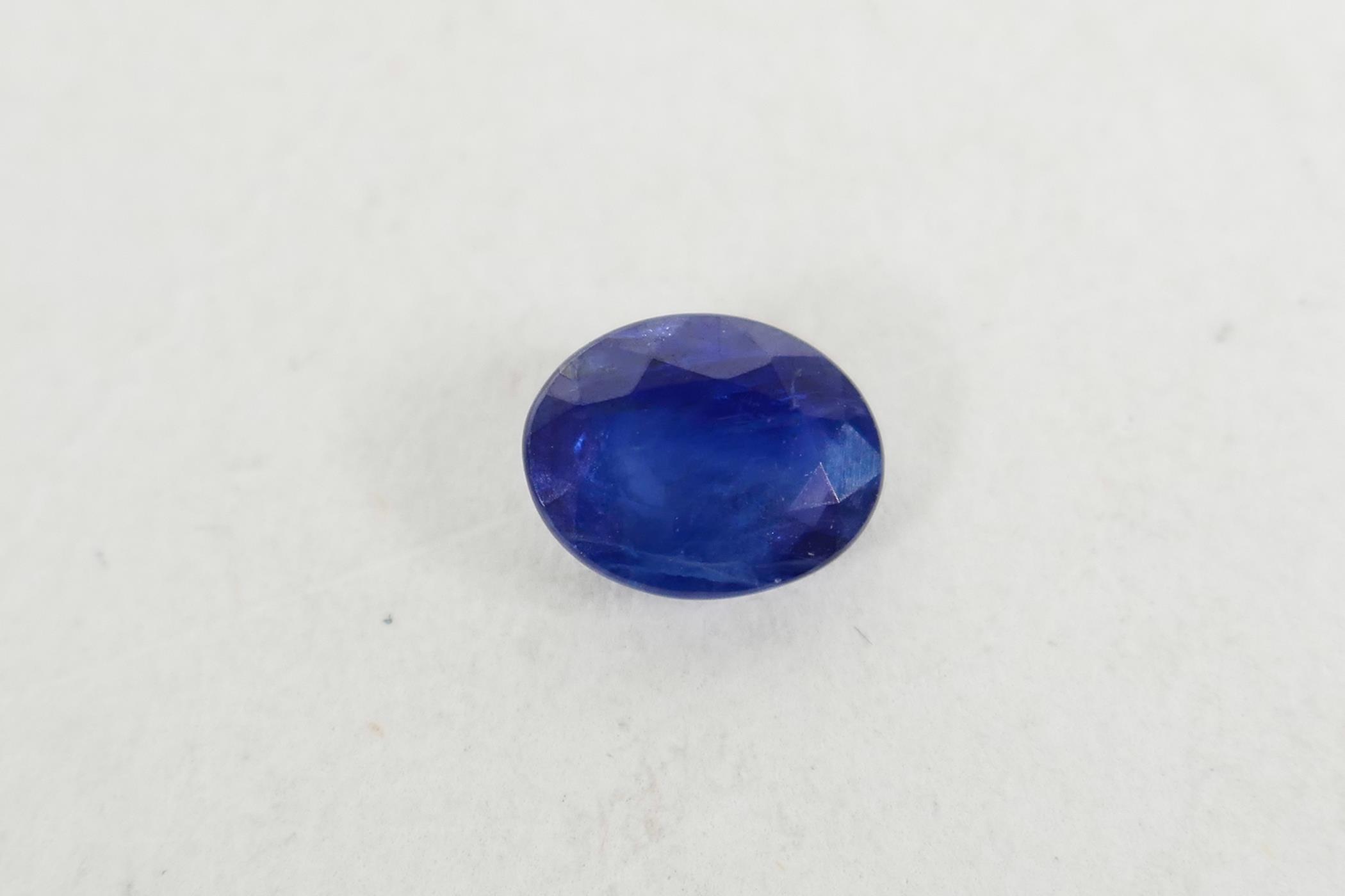 A 1.06ct blue sapphire, oval mixed cut, ITLGR certified, with certificate