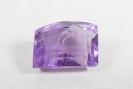A 6.87ct natural amethyst, fancy mixed cut, GJSPC certified, with certificate