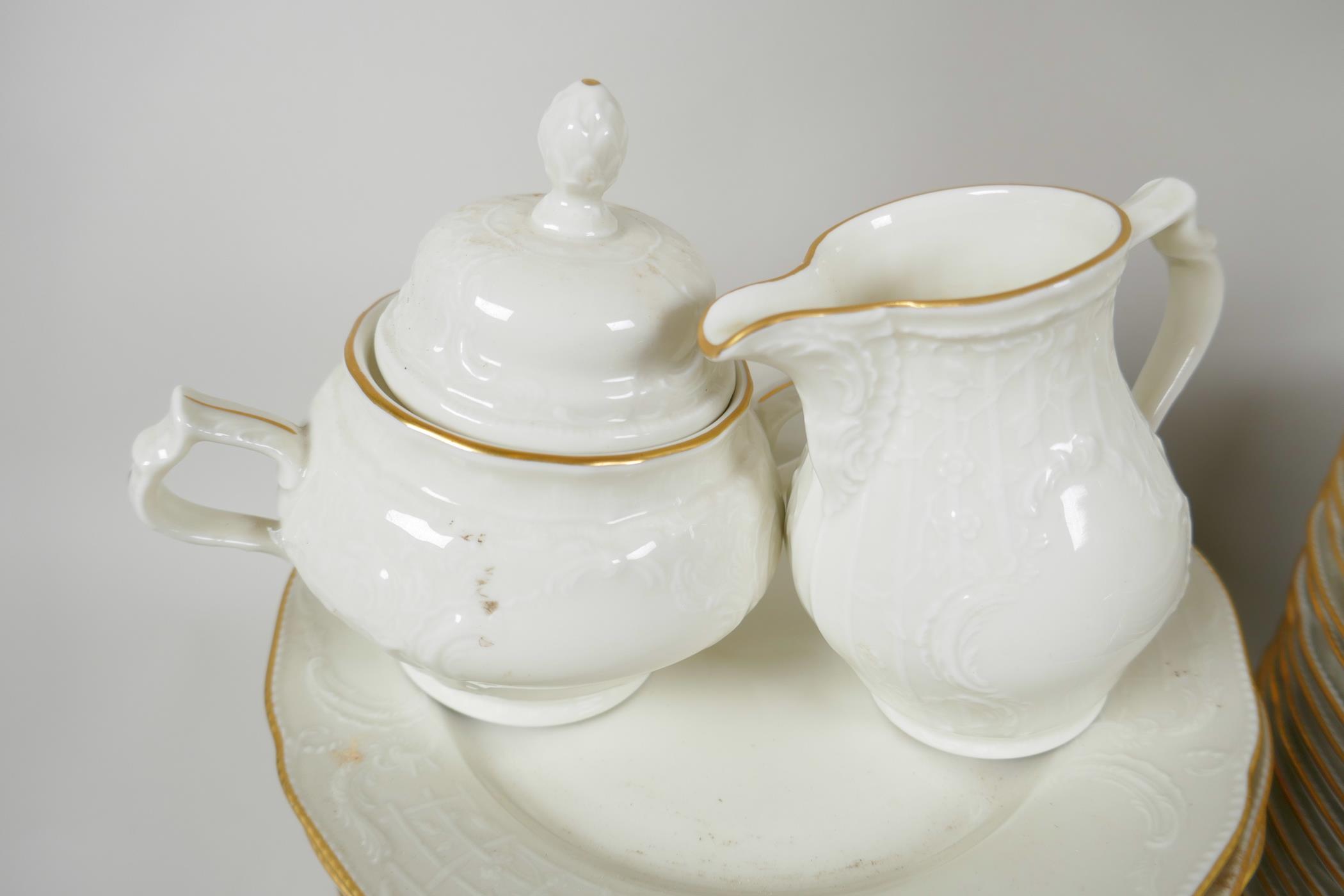 A Rosenthal 'Classic' part dinner and tea service with cream glaze and embossed decoration - Image 4 of 5