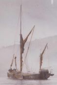 Gordon Rushmer 'Thames Barge', limited edition print 32/850, together with a pair of Peter Toms