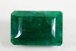 A 302ct emerald cut emerald gemstone collectable, Gemological Society of India certified, with