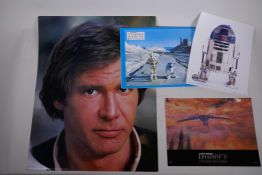 A collection of Star Wars printed items to include a German fold out eight sheet poster for Return