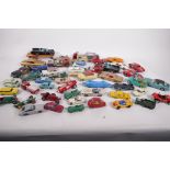 A quantity of vintage die cast model cars, Matchbox, Dinky, early Corgi, including Lesney, Jaguar