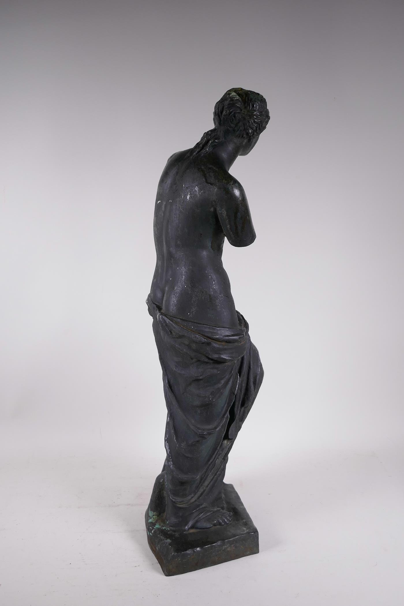 An early C19th bronze figure of the Venus de Milo, well patinated and inscribed to base, reduction - Image 4 of 5