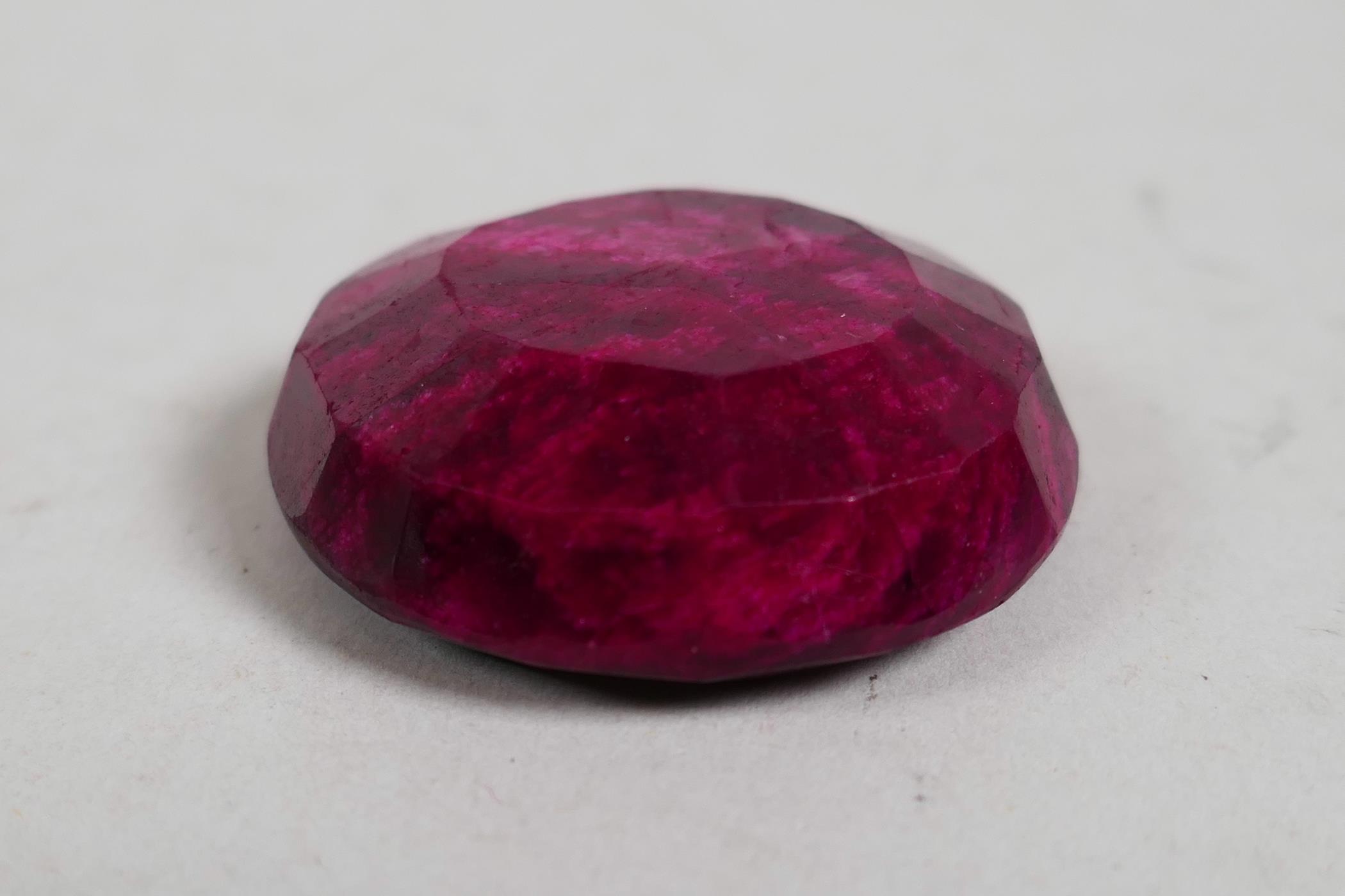 A 251ct natural ruby round mixed cut, Gemological Society of India certified, with certificate - Image 2 of 5