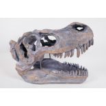 A model of a T-Rex skull, 15" long