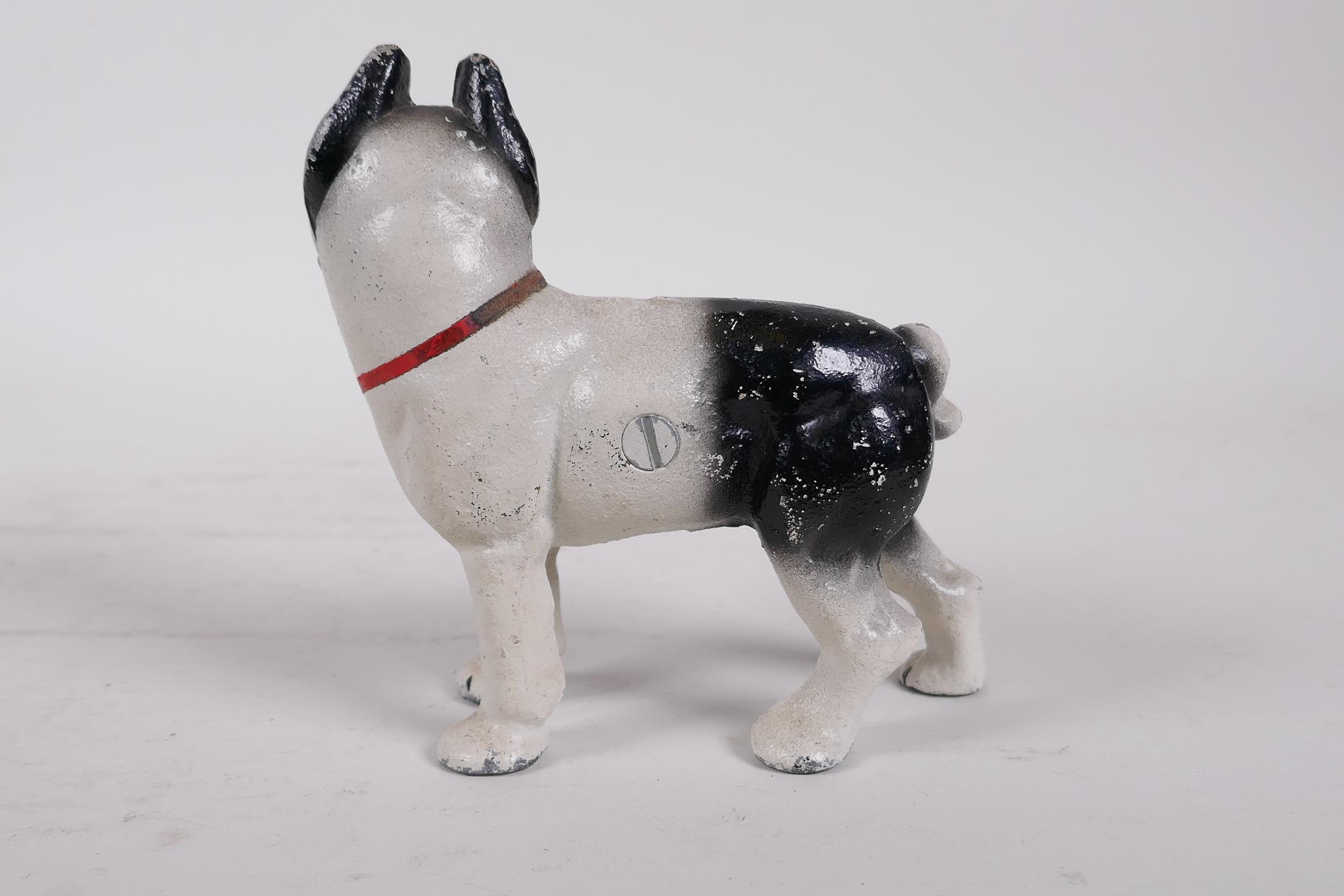 A painted cast iron bulldog, 4½" wide - Image 2 of 3
