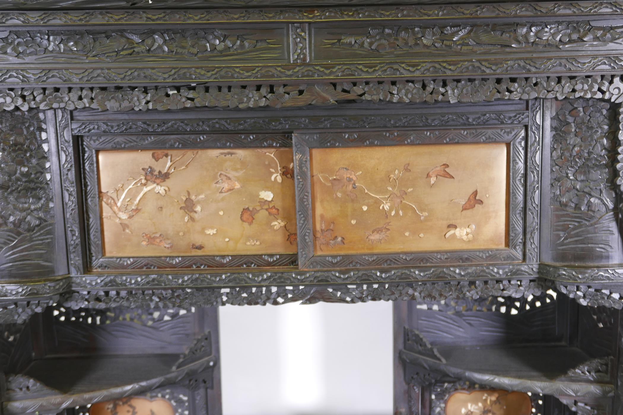A Japanese Meiji period (1868-1912) two section shodhana, with carved decoration and inlaid - Image 2 of 8