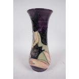 A Moorcroft 'Black Tulip' pattern vase by Sally Tuffin, 8½" high