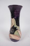 A Moorcroft 'Black Tulip' pattern vase by Sally Tuffin, 8½" high