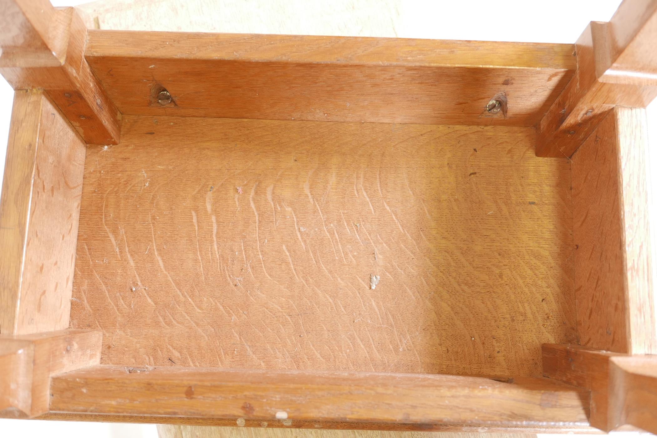 A pair of early C20th oak joynt stools, 18" x 13" x 18" - Image 3 of 3