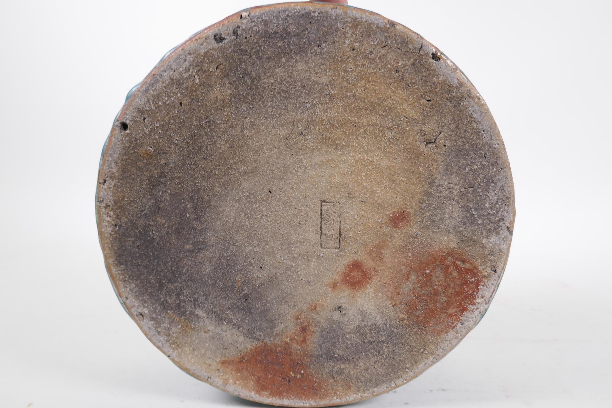 A Chinese turquoise glazed pottery jardiniere, indistinct impressed mark to base, 8½" diameter - Image 5 of 6