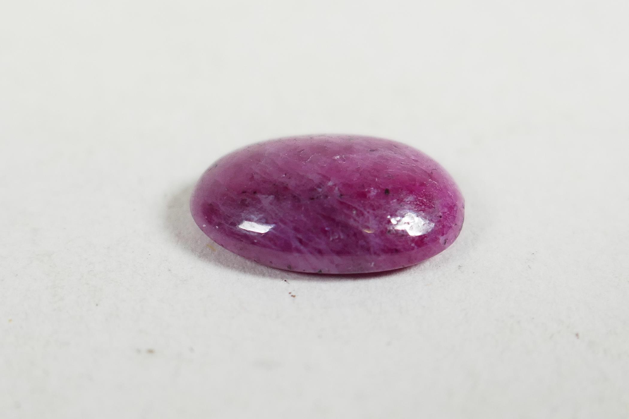 A 3.50 ct natural ruby oval cabochon, ITLGR certified, with certificate - Image 2 of 10