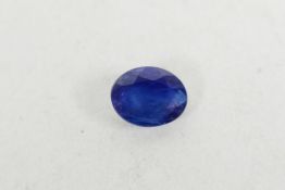A 1.06ct blue sapphire, oval mixed cut, ITLGR certified, with certificate