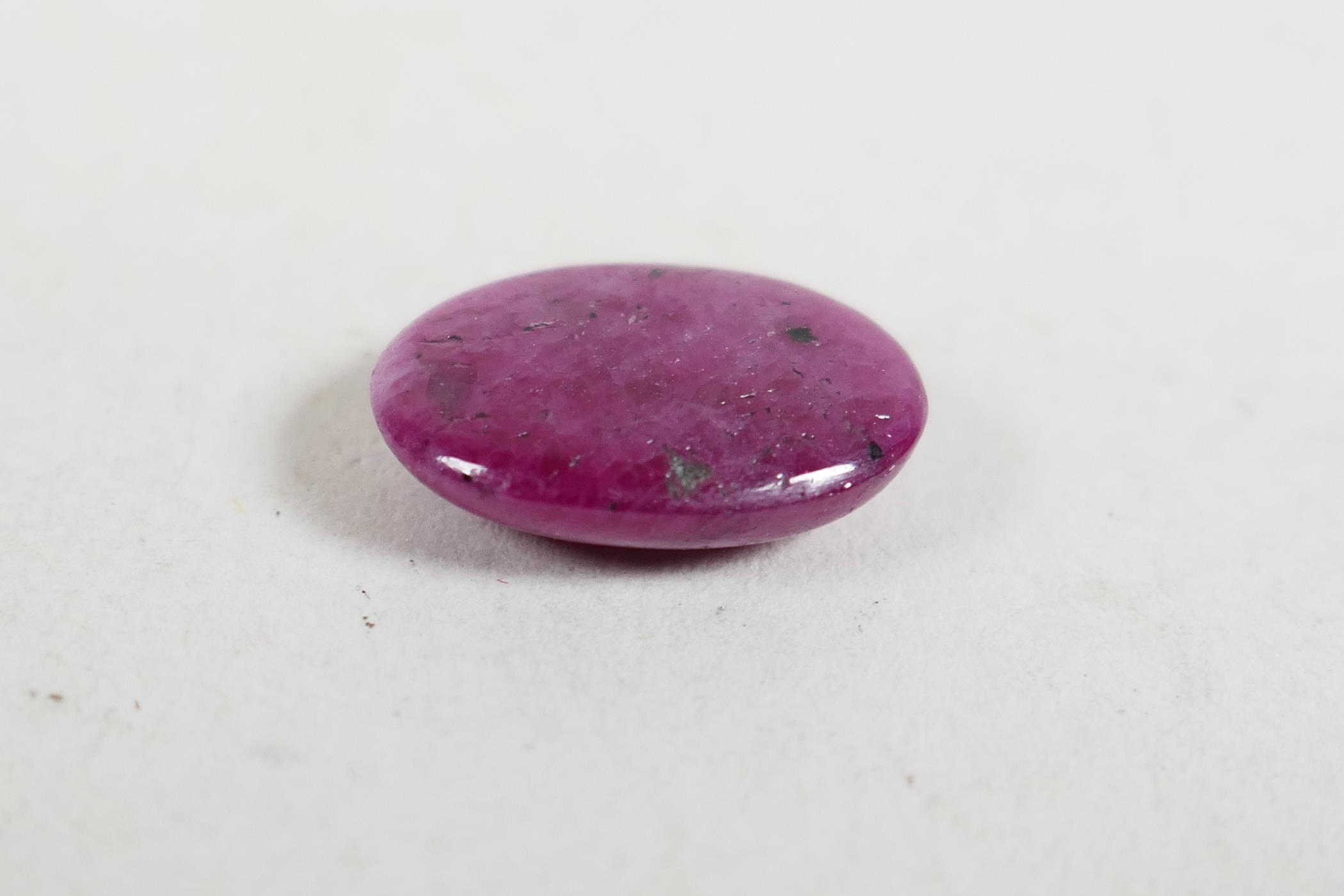 A 3.50 ct natural ruby oval cabochon, ITLGR certified, with certificate - Image 3 of 10