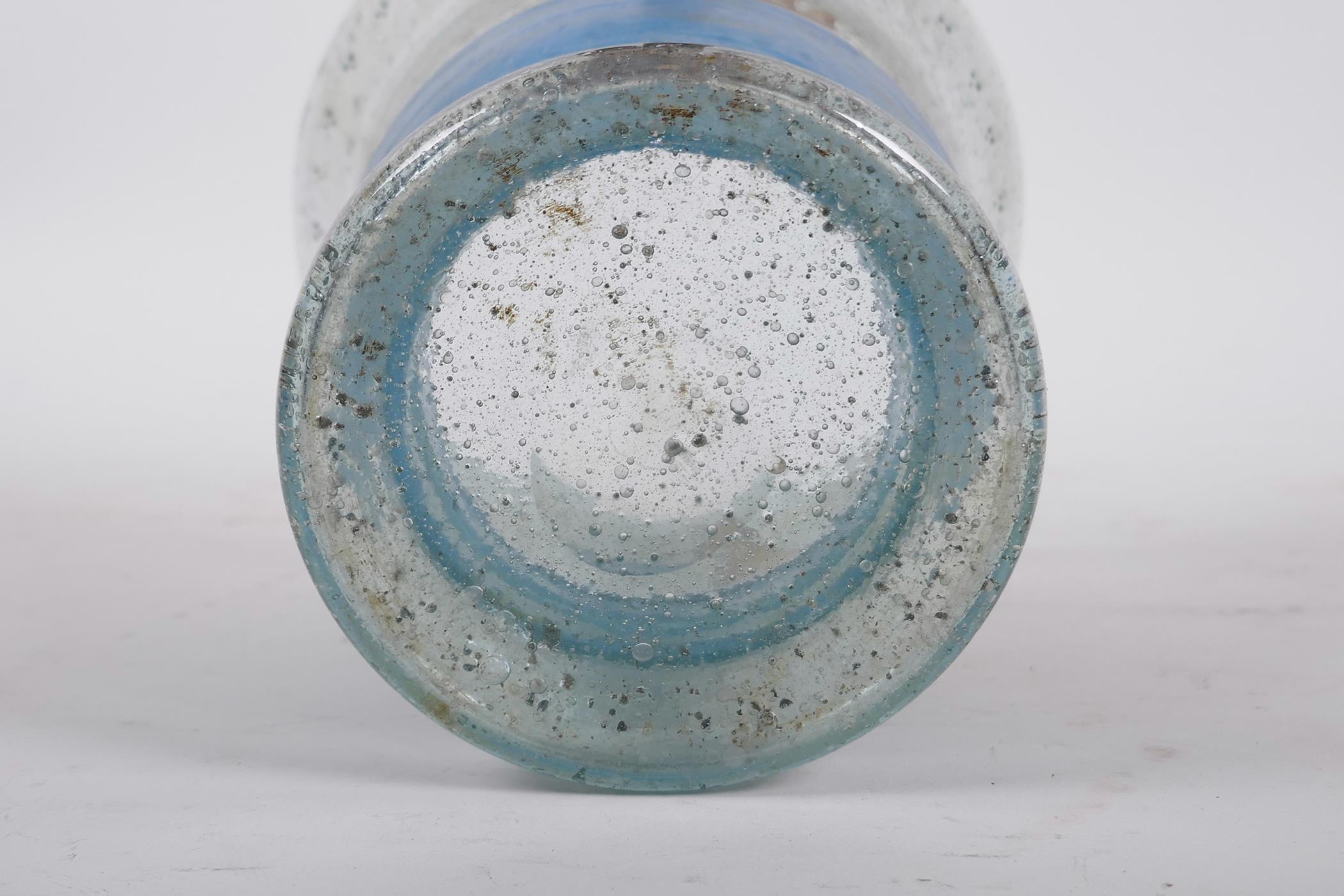 An early C20th American tavern glass vase decorated with the Santa Maria, Pinta and Nina, probably - Image 6 of 6