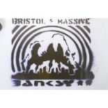 After Banksy, two poster prints, 'Bristol Massive' and another, 23" x 16"
