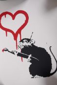 Banksy, 'Love rat', limited edition print by the West Country Prince, 68/500, with stamps verso,