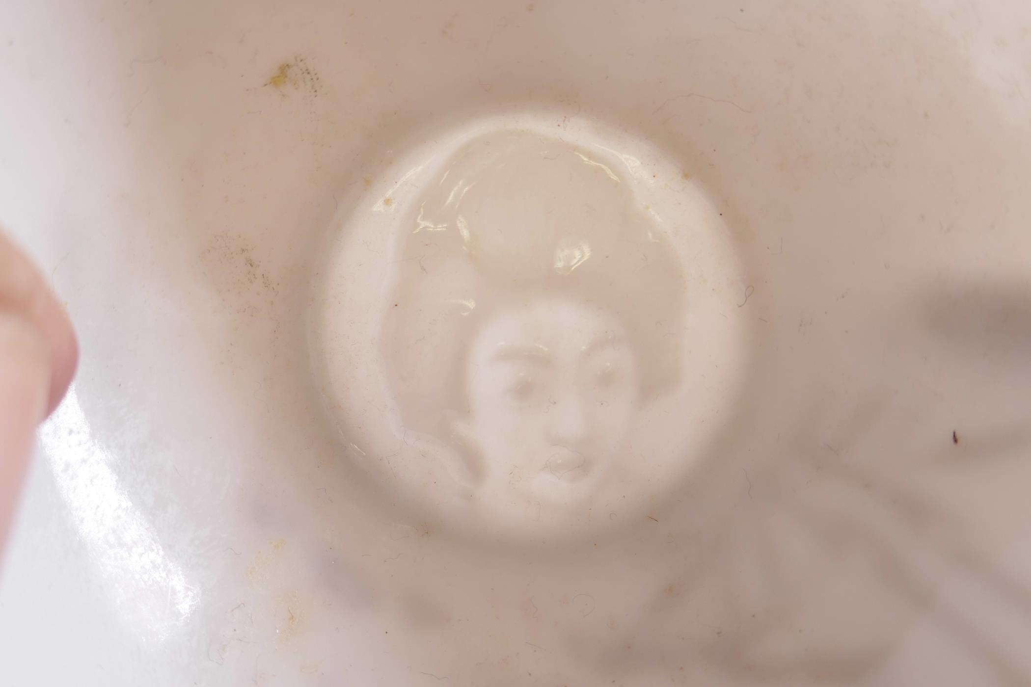 A Japanese Kutani six piece tea service with empress head lithophanes to the cups, comprising - Image 5 of 5