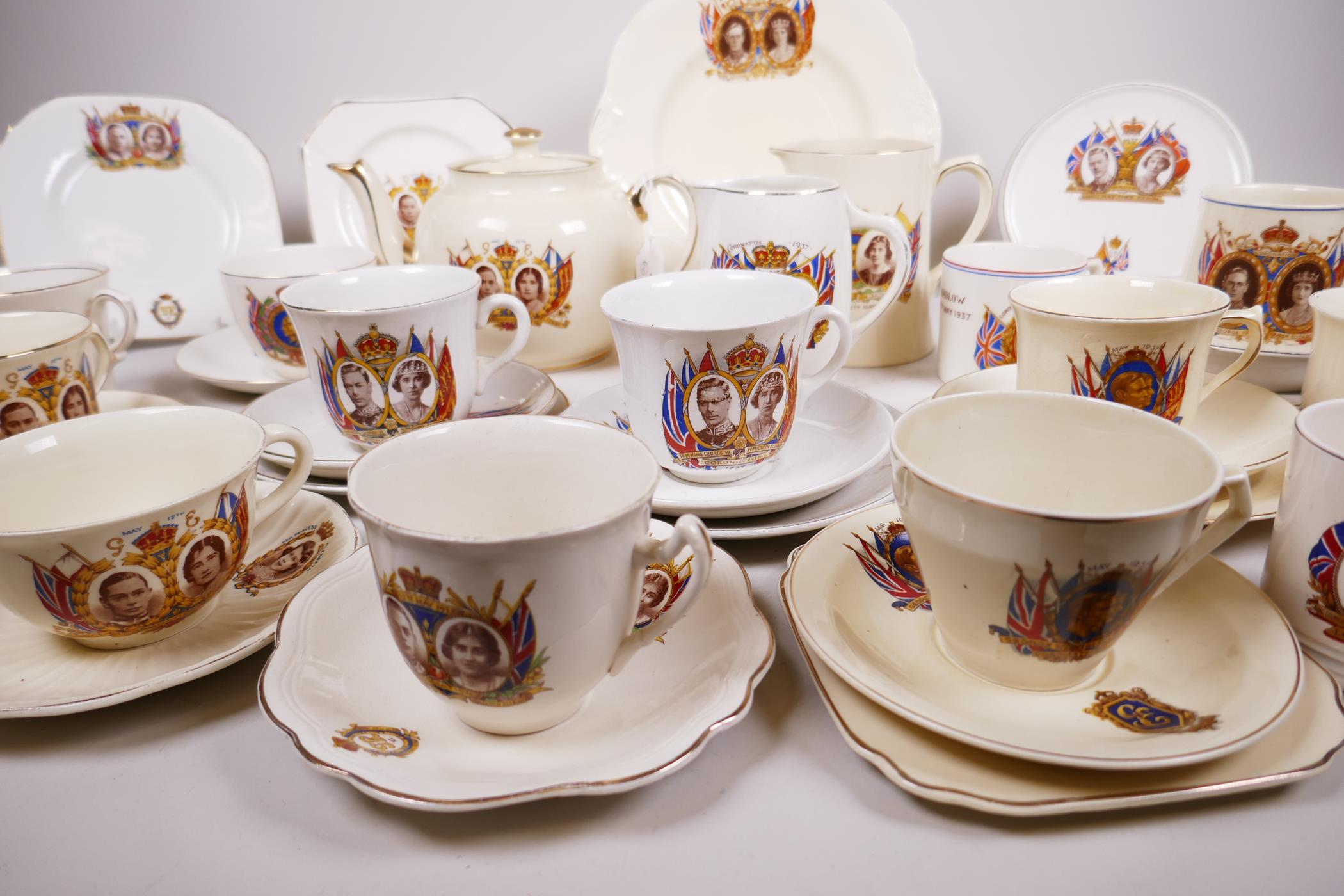 A large quantity of 1937 coronation commemorative tea ware, all with Royal portraits - Image 2 of 16