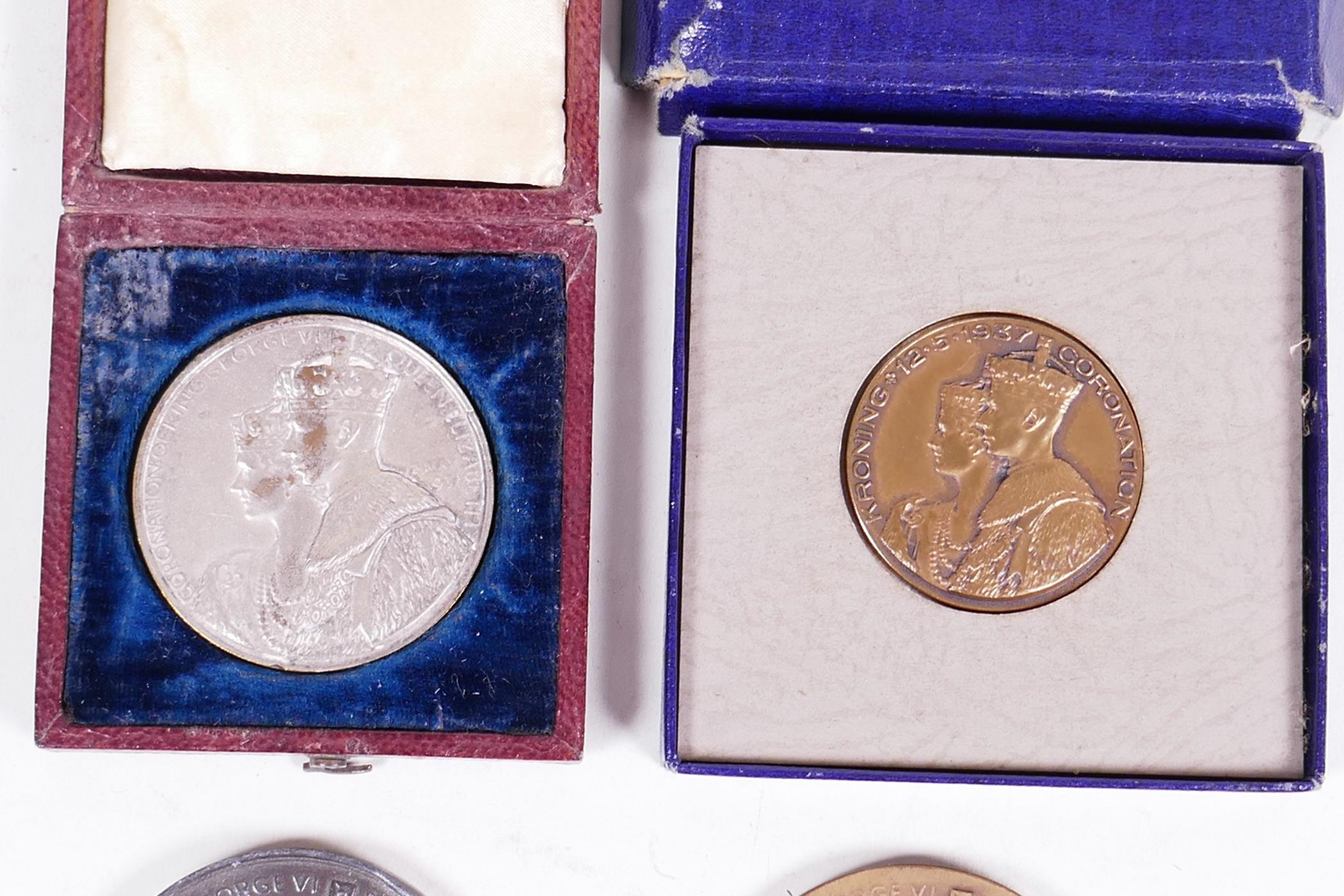 Six medals plus eight 1937 commemorative coronation medallions, including a silver medallion - Image 3 of 10