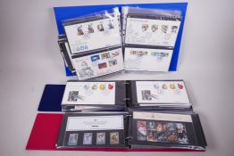 Three full albums of Royal Mail and GPO First Day Covers and Special Issue postage stamps - mint