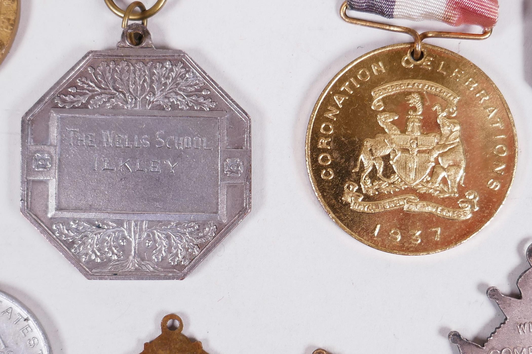 Six medals plus eight 1937 commemorative coronation medallions, including a silver medallion - Image 9 of 10