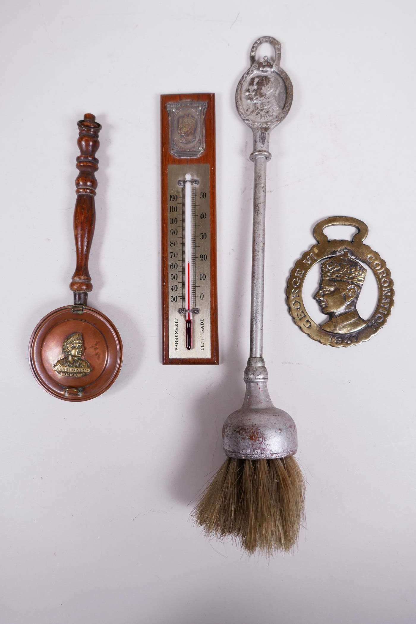 A variety of brass and metal household implements commemorating the 1937 coronation - Image 5 of 11