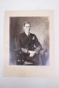 Oswald Joseph Hornby Birley (British, 1880-1952), George VI -1944, signed black and white image