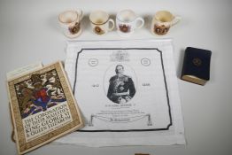 A souvenir H M King George V (1865-1936) In Memoriam mourning handkerchief 17” square