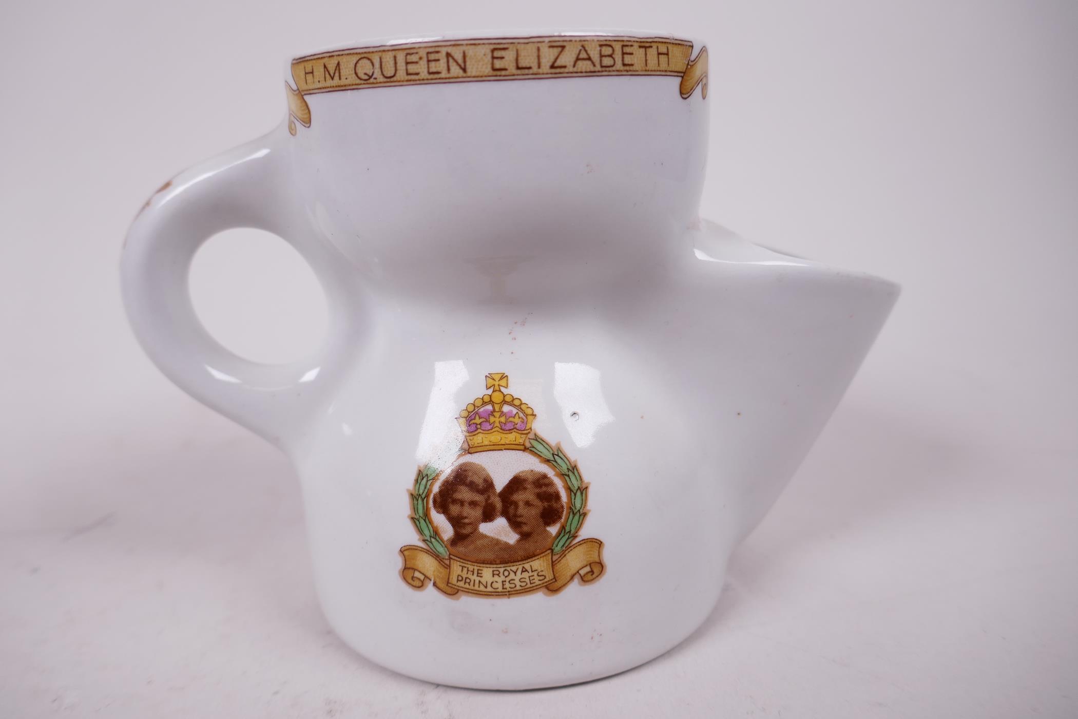 Three 1937 commemorative coronation shaving mugs, cream and white glazed ceramic - Image 10 of 11