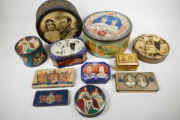 A quantity of commemorative confectionary tins, produced to celebrate the 1937 coronation