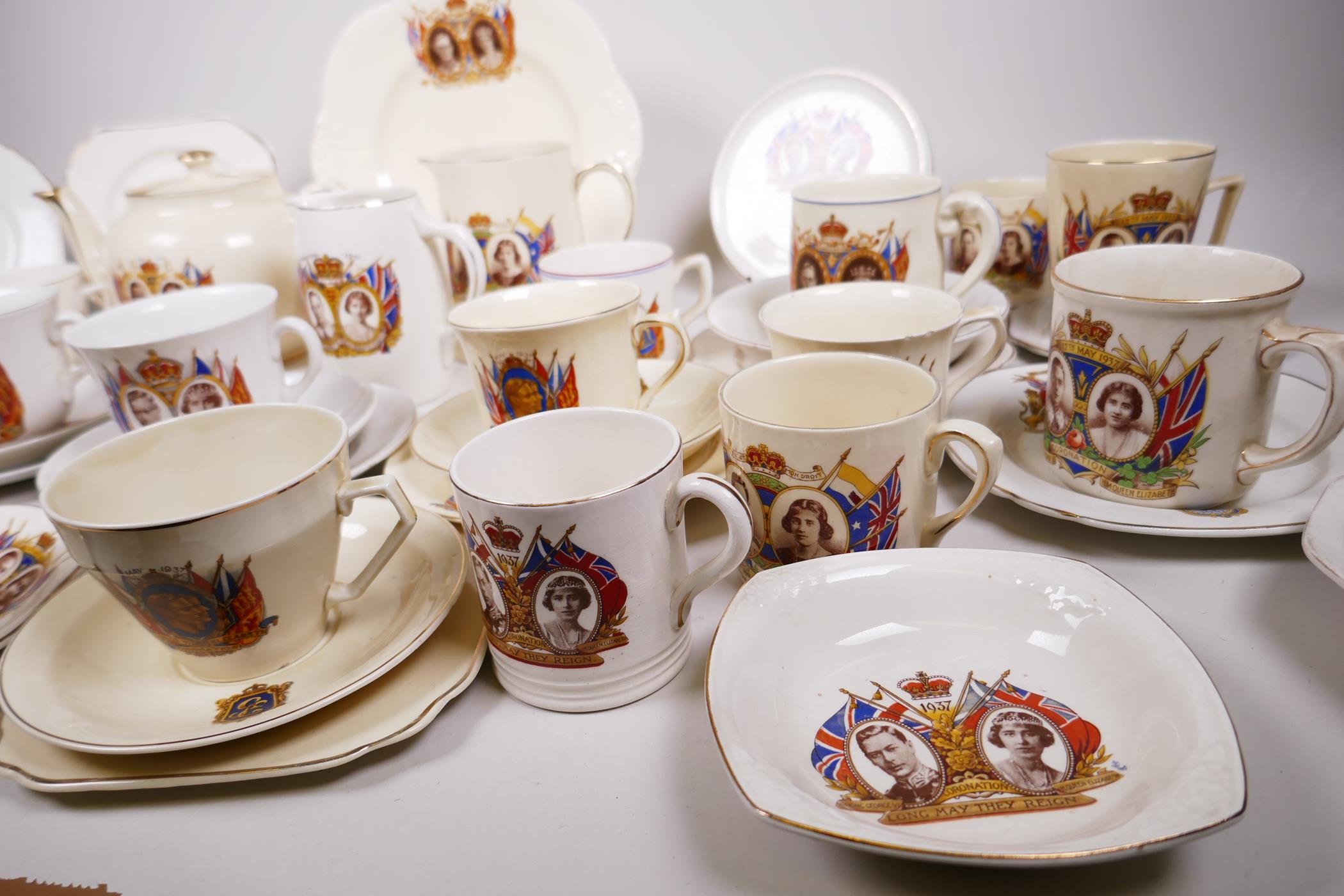 A large quantity of 1937 coronation commemorative tea ware, all with Royal portraits - Image 6 of 16