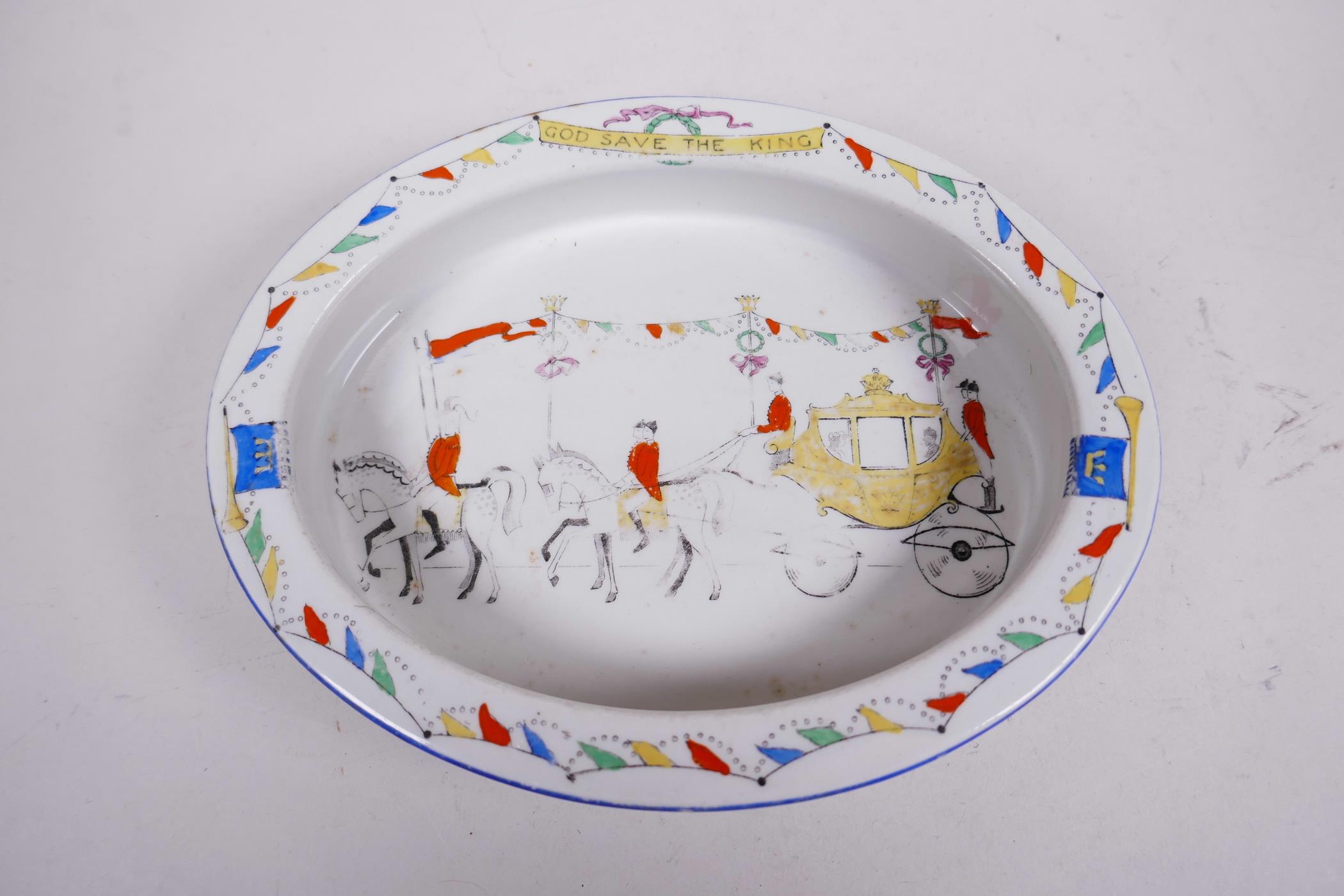 Four 1937 coronation commemorative porcelain eggcups; two miniature porcelain teacup trios etc - Image 6 of 15