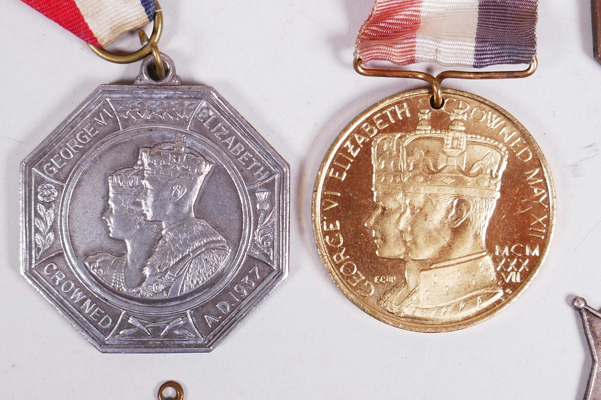 Six medals plus eight 1937 commemorative coronation medallions, including a silver medallion - Image 6 of 10