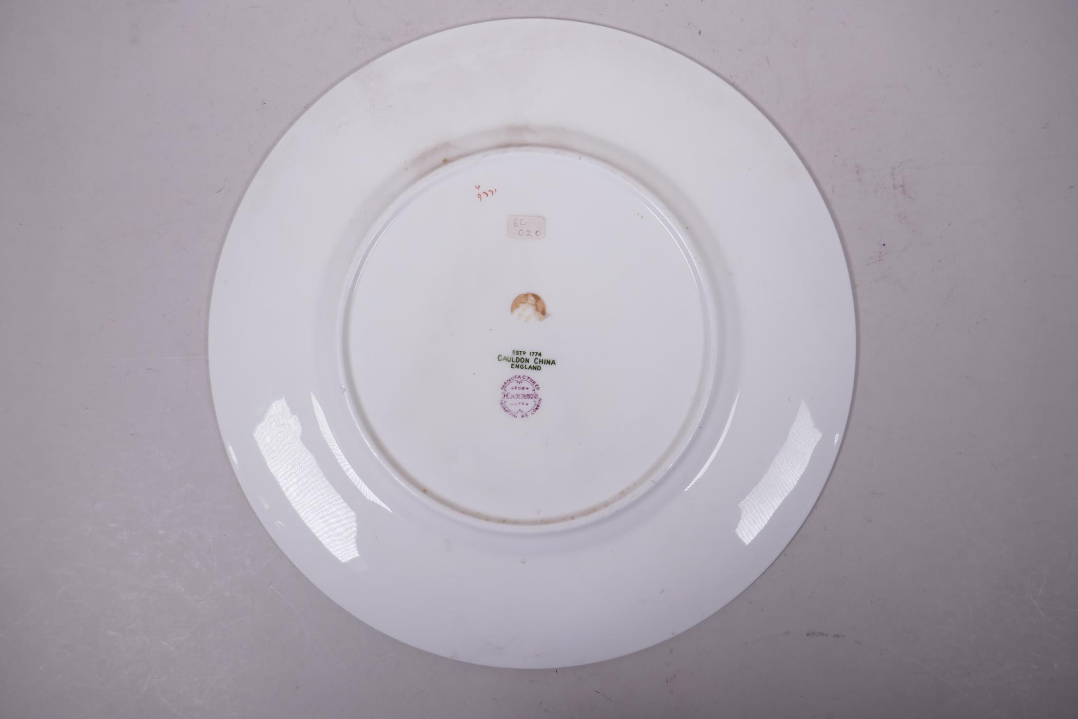 An exceptional 1937 coronation commemorative Harrods porcelain cabinet plate plus two others - Image 3 of 10