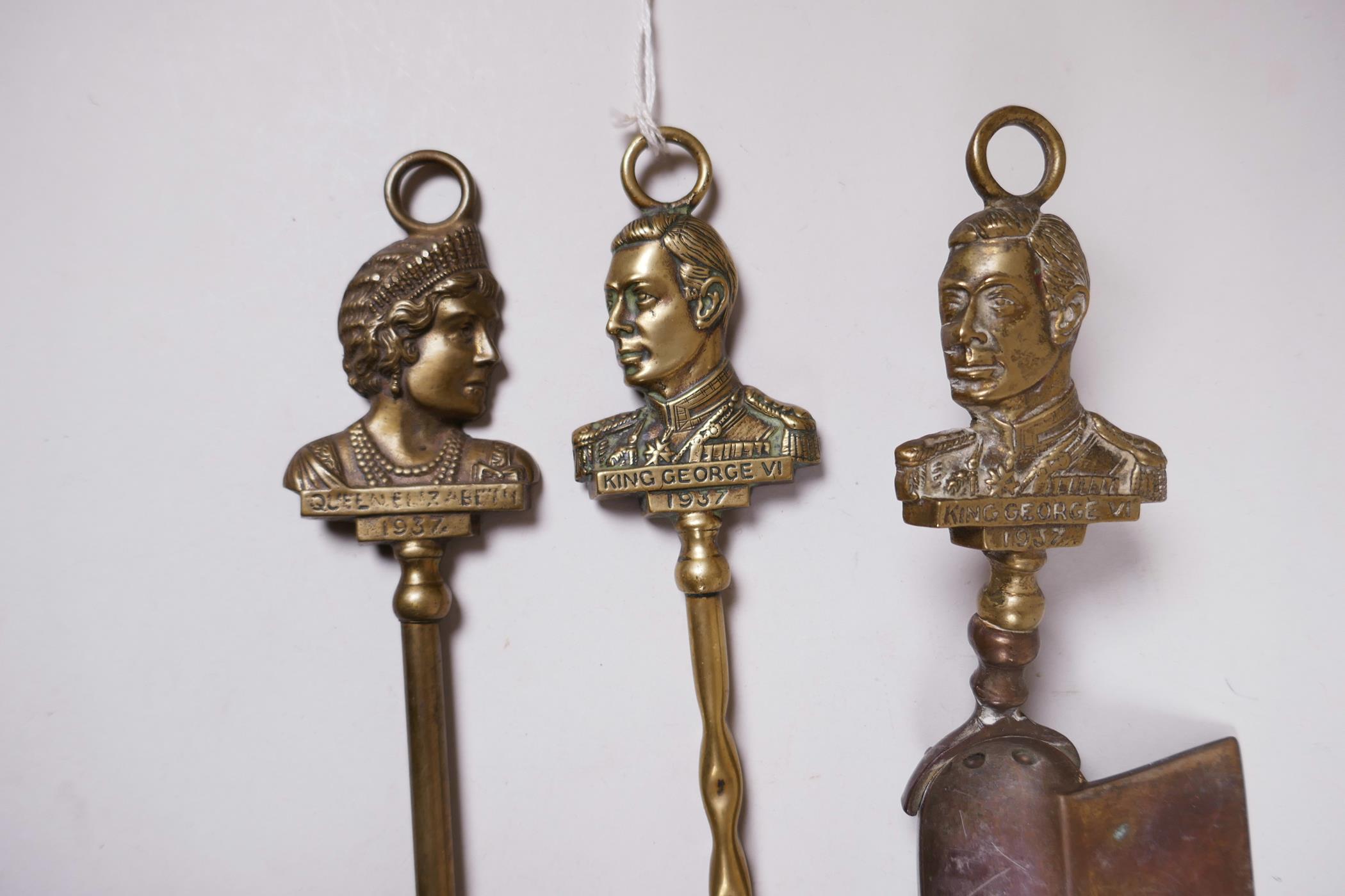 A variety of brass and metal household implements commemorating the 1937 coronation - Image 2 of 11