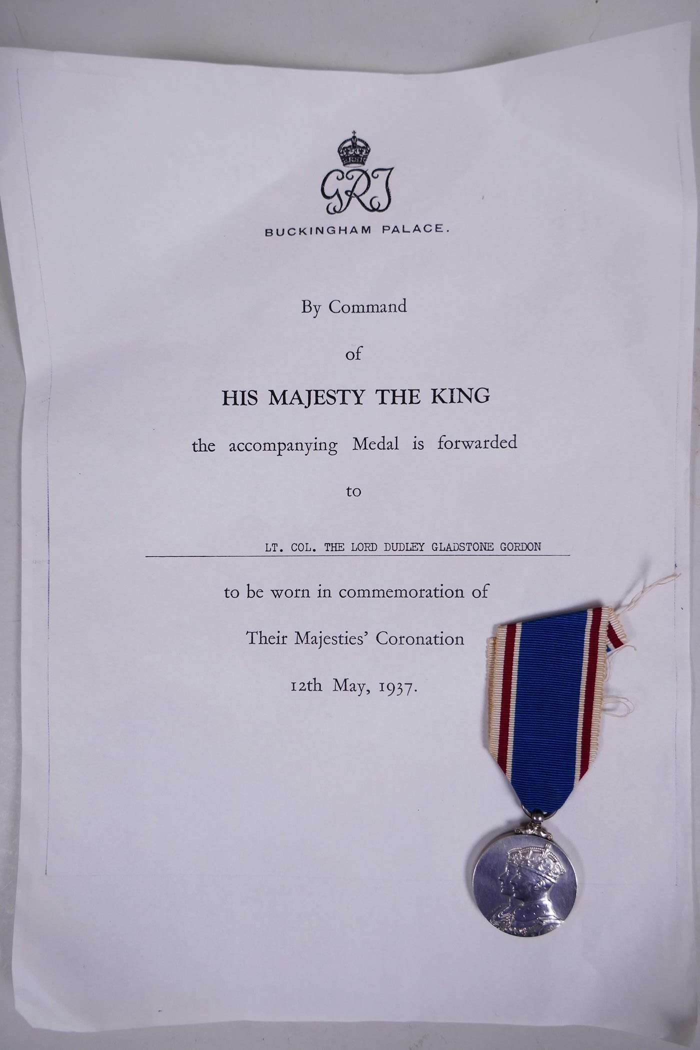 The Official 1937 Coronation Medal of George VI, solid silver medal (hallmarked)