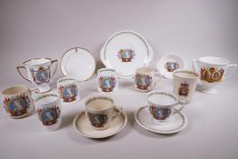 A quantity of Royal Doulton 1937 coronation commemorative porcelain