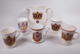 A large Gibsons three handled 1937 coronation commemorative ceramic tyg (friendship cup)