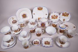 A quantity of 1937 coronation commemorative white bone china and porcelain of similar design