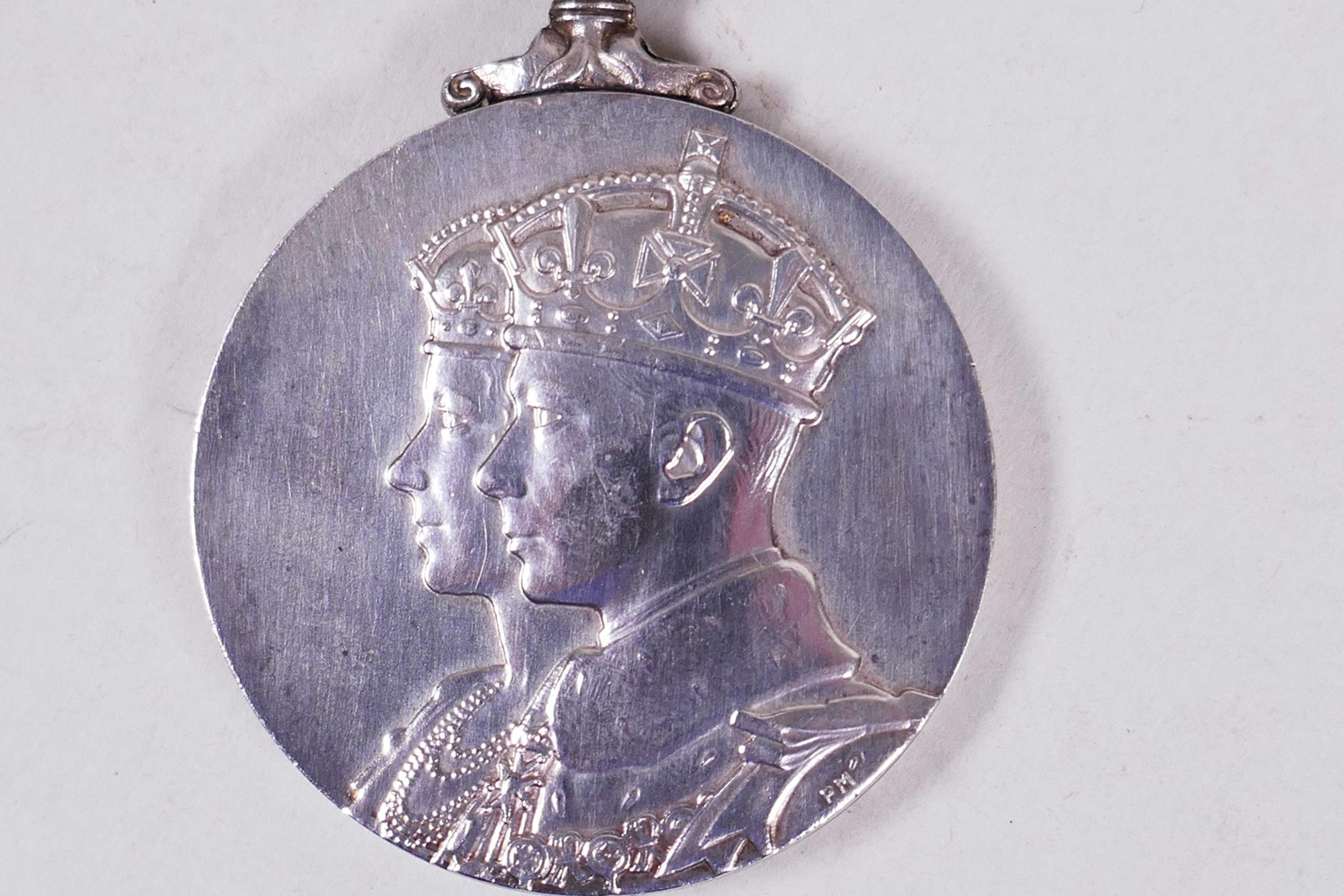 The Official 1937 Coronation Medal of George VI, solid silver medal (hallmarked) - Image 4 of 5