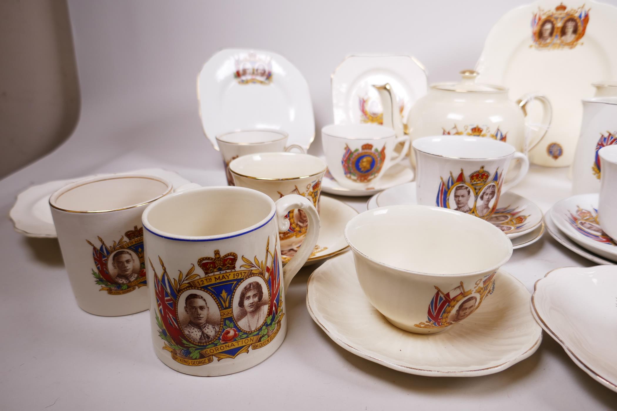 A large quantity of 1937 coronation commemorative tea ware, all with Royal portraits - Image 5 of 16