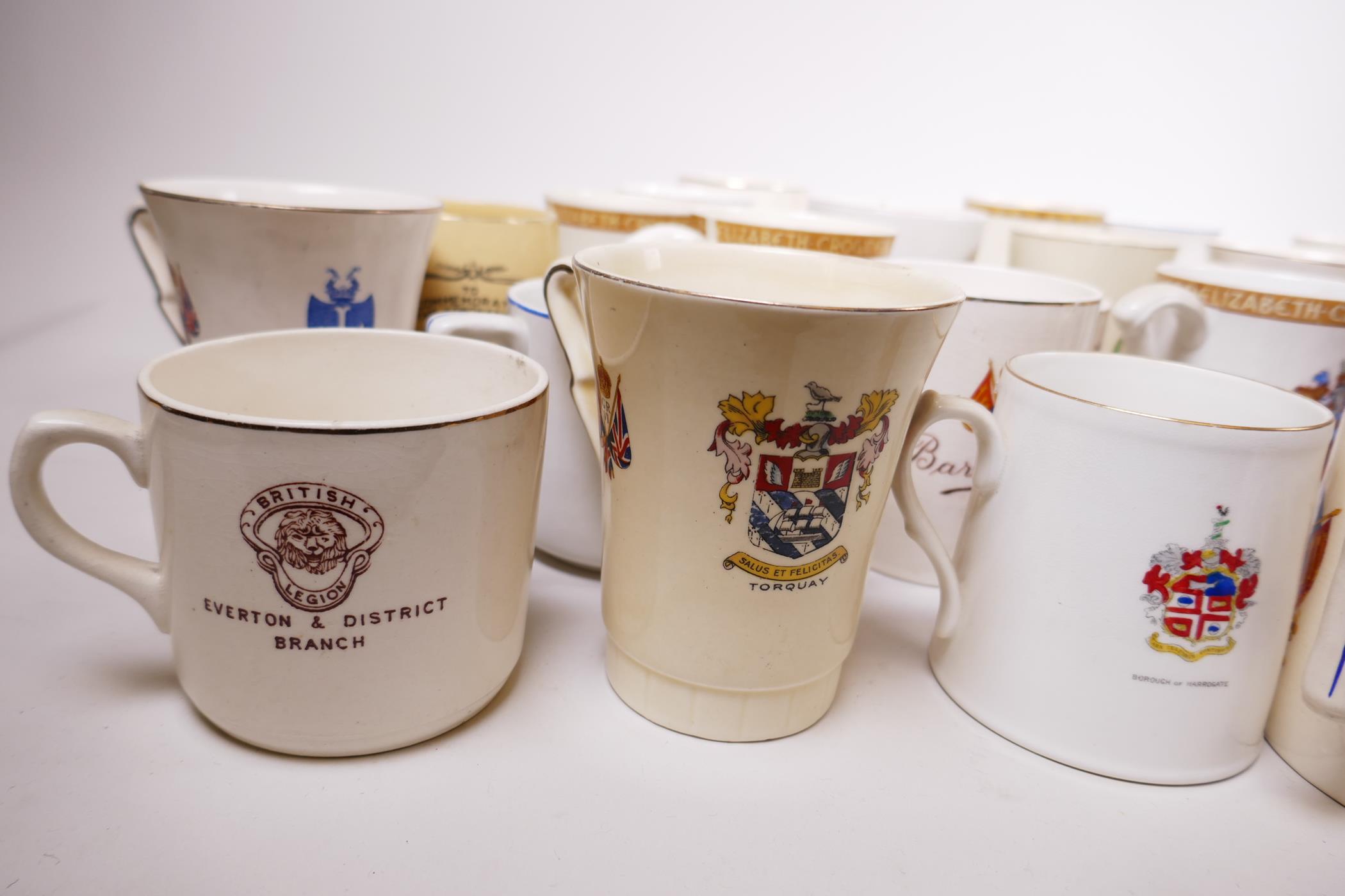A large quantity of regional 1937 coronation commemorative porcelain and pottery mugs, beakers etc - Image 4 of 10