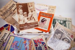 A large quantity of original newspapers and associated supplements published as news and souvenirs