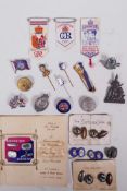 Eleven George VI 1937 coronation decorative lapel badges and pins in metal and enamel