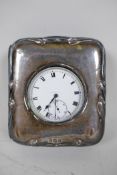 An early C20th Art Deco sterling silver cased Aaron Lufkin Dennison pocket watch, stamped ALD