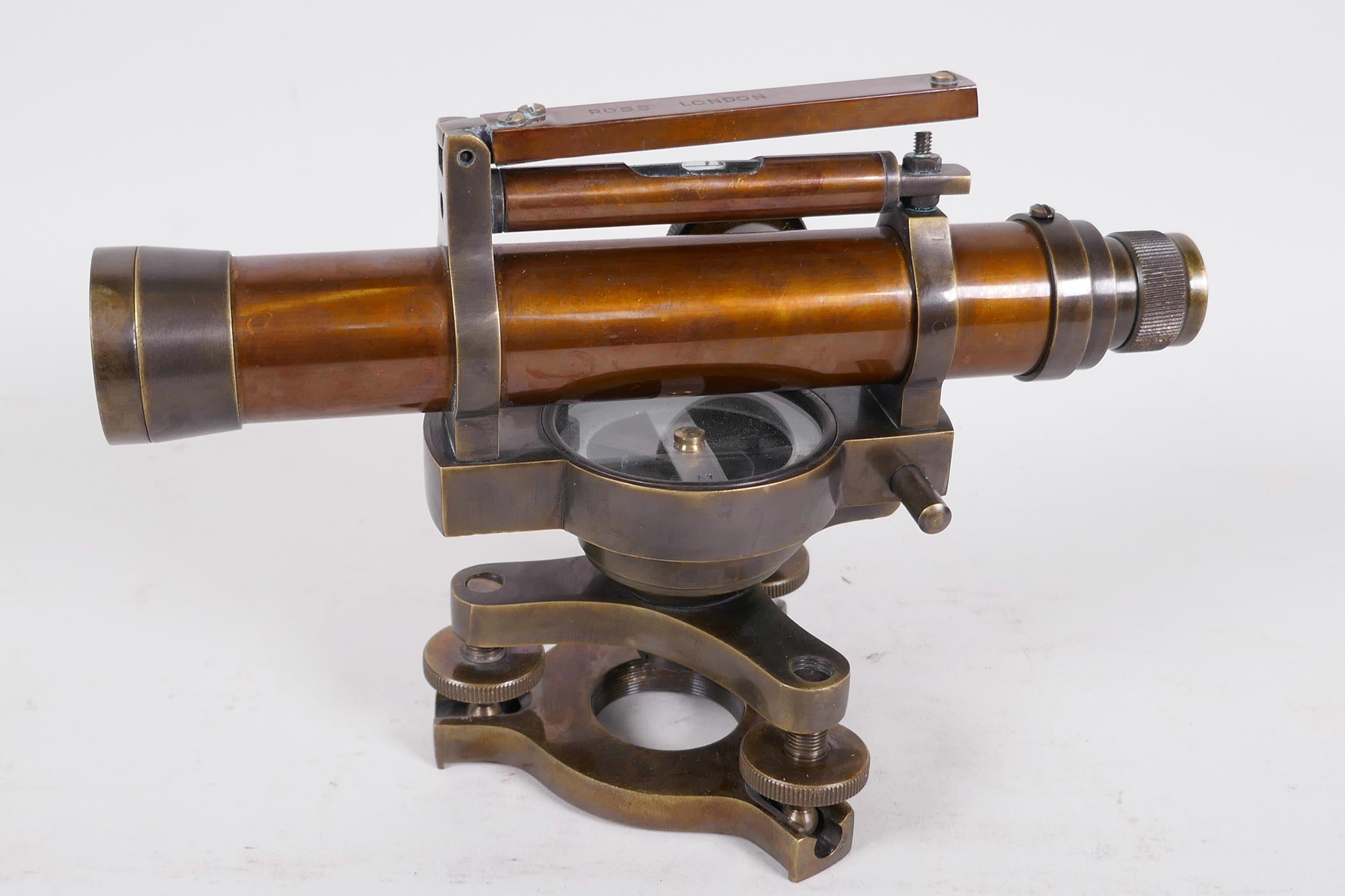 A replica brass sextant telescope on swivel mount, 8" long - Image 2 of 4