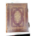 A leather bound volume, 'The Self Interpreting Family Bible' by the Reverend John Brown