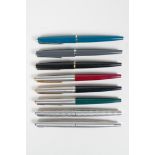 A collection of eight Parker 45 fountain pens, 5½" long